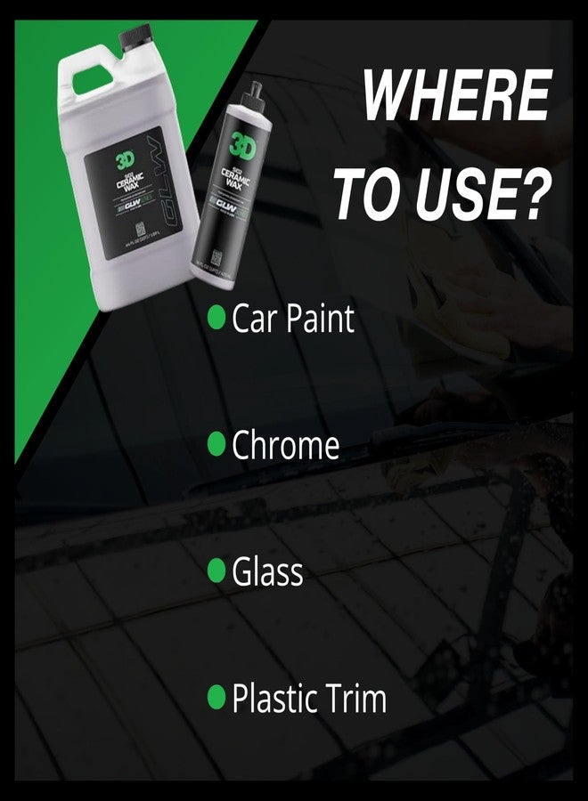 ثري دي شمع سيراميك ثلاثي الأبعاد من سلسلة GLW - شمع سيارات مدعم بثاني أكسيد السيليكون (SiO2) للحصول على لمعان فائق، وحماية طاردة للماء، وسهولة في الاستخدام | لمعان فائق النعومة | صنع في الولايات المتحدة الأمريكية 16 أونصة - Image 5